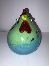 Scultura gallo tondo in vetro
