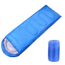 SACCO A PELO ESTIVO INVERNALE CAPPUCCIO CAMPEGGIO IMPERMEABILE 210X70CM BLU