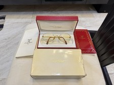 OCCHIALI DA SOLE VINTAGE CARTIER SATURNE 53 MM MISURA PIÙ GRANDE PLACCATO ORO MONTATURE