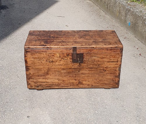 Antico baule legno tavolino - antico,
