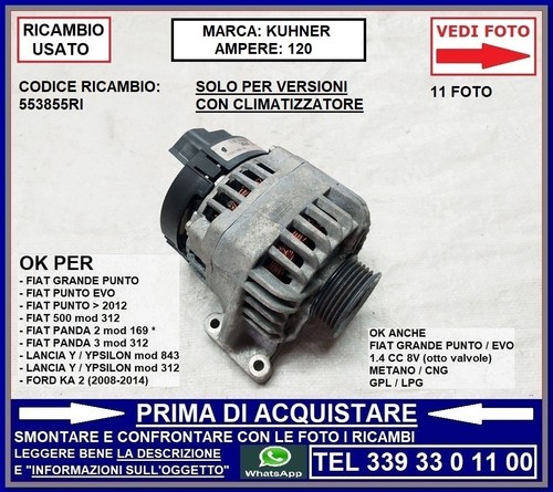 Alternatore 120a fiat lancia - 120a, x