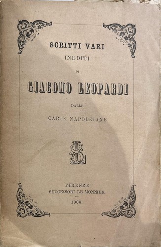 Libro scritti vari inediti - -,