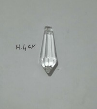 Goccia Vetro-Cristallo Per Ricambio Restauro Lampadari Antichi, h.4cm Prisma#6