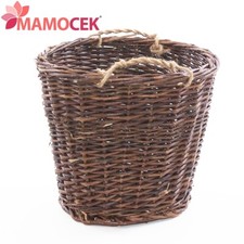 CESTO Vimini giunco marrone porta legna gettacarta contenitore portavaso