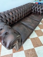 Divano tre posti Chesterfield in pelle Marrone