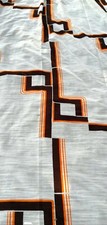 tenda doppia stoffa tessuto originale anni 70 optical geometrico vintage 1970