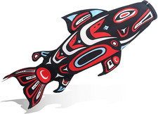 Calza a Vento Madrona Brands Totem Salmone Pesce | Resistente Vento da Appendere da Esterno