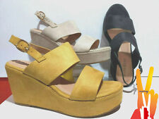 SANDALI DONNA ZEPPA  PLATEAU  CLASSICI ELEGANTI  E COMODI bianco nero  senape VV