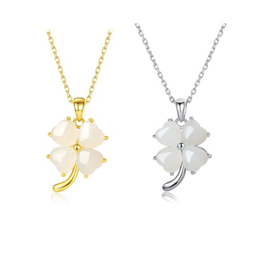 Collana quadrifoglio argento