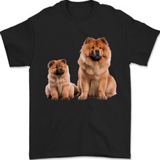 T-Shirt Da Uomo Con Cucciolo Di Chow Chow 100% Cotone