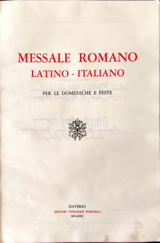 Messale festivo romano - messale,