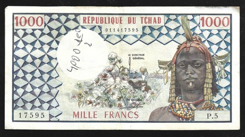 Cartamoneta mondiale ciad - mondiale,