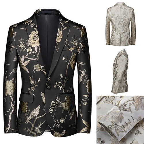 Uomo jacquard floreale giacca - uomo,
