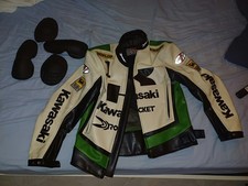 giacca pelle moto vintage usata Joerocket Kawasaki 4 Stagioni