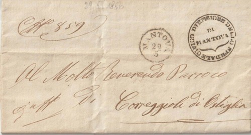 1856 prefilatelica con - , testo