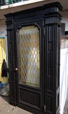 porta a bussola da ingresso   pannelli scolpiti vetri tiffany