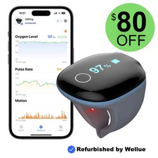 Wellue O2Ring Pulsossimetro O2 Ring Monitor Ossigeno con APP Gratuita e Rapporti PC
