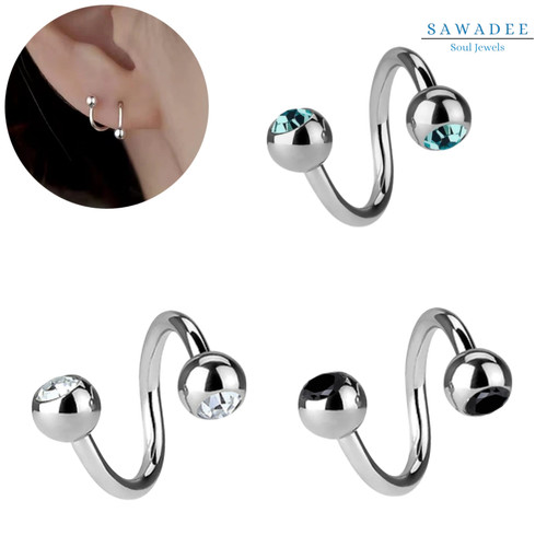 Orecchini piercing spirale