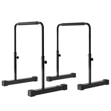 SPORTNOW Set 2 Barre per Dip ad Altezza Regolabile in Acciaio Nero
