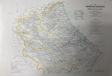 ANTICA GRANDE CARTOGRAFIA-MARZOLLA-MANZELLA-ABRUZZO-MOLISE-MARCHE-1859-FUCINO