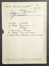 1893 North British Railway Cowlairs Works Stores Requisition Form