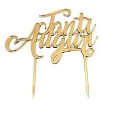 CAKE TOPPER TANTI AUGURI ORO