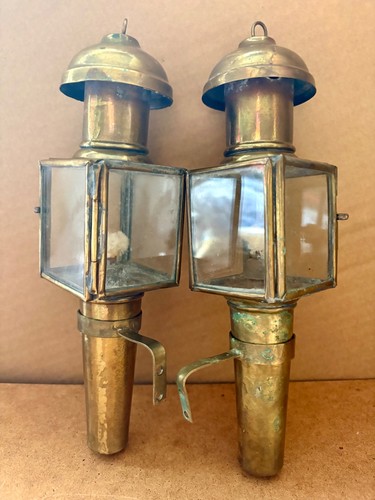 Victorian brass carriage - , lamp