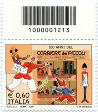 2008 francobollo Corriere dei Piccoli CON CODICE A BARRE 1213