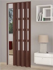 PORTA A SOFFIETTO PVC KIT COMPLETO CON FINESTRE PVC H 204 x 82 cm VARI COLORI