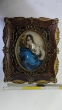 Madonna del riposo con bambino quadro cornice in legno gesso fine 800 arte sacra