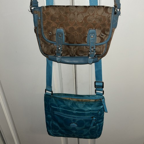 Coach blue tan signature - signature, c