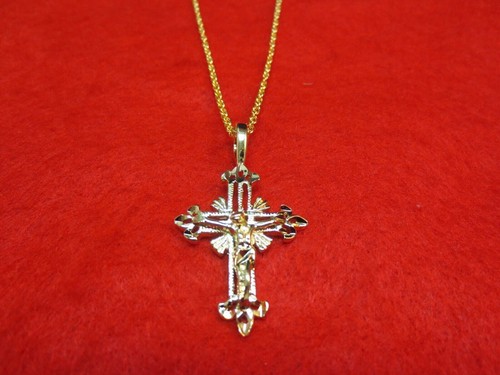 14kt placcato oro crocifisso - placcato,