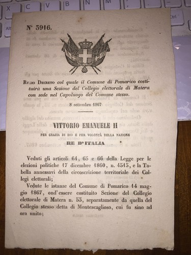Regio decreto comune pomarico - regio,