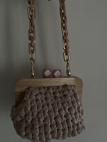 Clutch velluto rosa cipria - in,