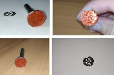 TIMBRO IN GOMMA CON MANICO LOGO TARGA AUTO VESPA EPOCA USO COLLEZIONE L16XH15MM