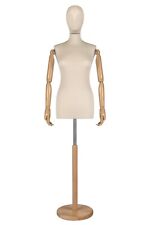 Busto donna sartoriale con testa e braccia legno ecru frassino