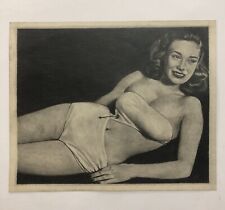Disegno Anni ‘50 Erotico. Pin Up In Costume Da Bagno. Matita Su Carta