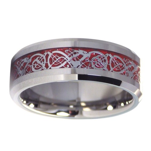 Anello drago celtico rosso