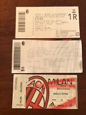 Milan lotto 3 biglietti Siena 11/12 Atalanta 12/13 Bologna 98/99
