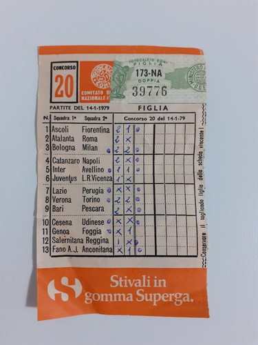 Scedina totocalcio del 1979 - totocalcio,