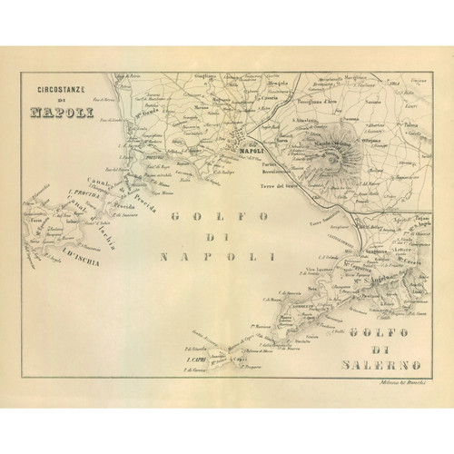 Mappa storica napoli italia - storica,
