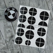 BMW emblema logo adesivo angoli 1 2 3 4 M3 X1 X3 X4 X5 nero lucido