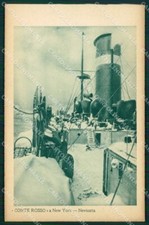 Genova città Transatlantico Conte Rosso Nevicata a New York cartolina MT4116