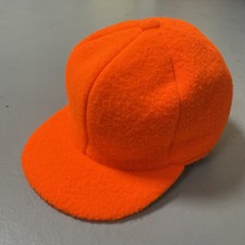 Cappellino vintage anni 80 LL Bean Safety Blaze arancione pile paraorecchie made USA NUOVO SENZA ETICHETTE L