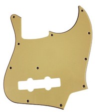 Battipenna chitarra basso jazz Fender Geddy Lee giallo vintage 3 strati graffiato