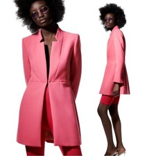 ZARA Bold Pink Longline Blazer