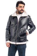 Montone Uomo Imbottito Con Pelliccia Giubbotto Invernale Casual Giubbino VEQUE