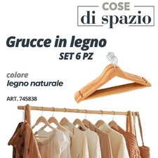 SET 6 GRUCCE IN LEGNO NATURALE