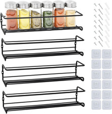 Porta Spezie per Cucina Da Parete Set Da 4 Portaspezie Da Appendere - Nero Menso