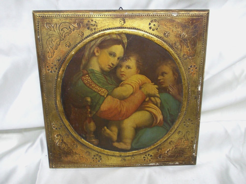 Antica icona dipinta - dipinta, su